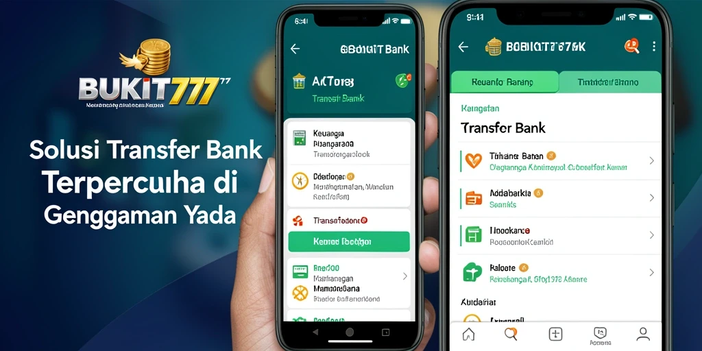 Antarmuka BUKIT777 yang menarik dan fungsional untuk transfer bank.
