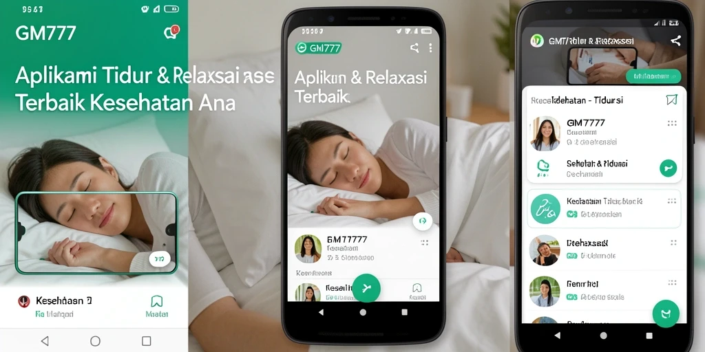 Tampilan antarmuka GM777 yang menenangkan untuk Tidur & Relaksasi.