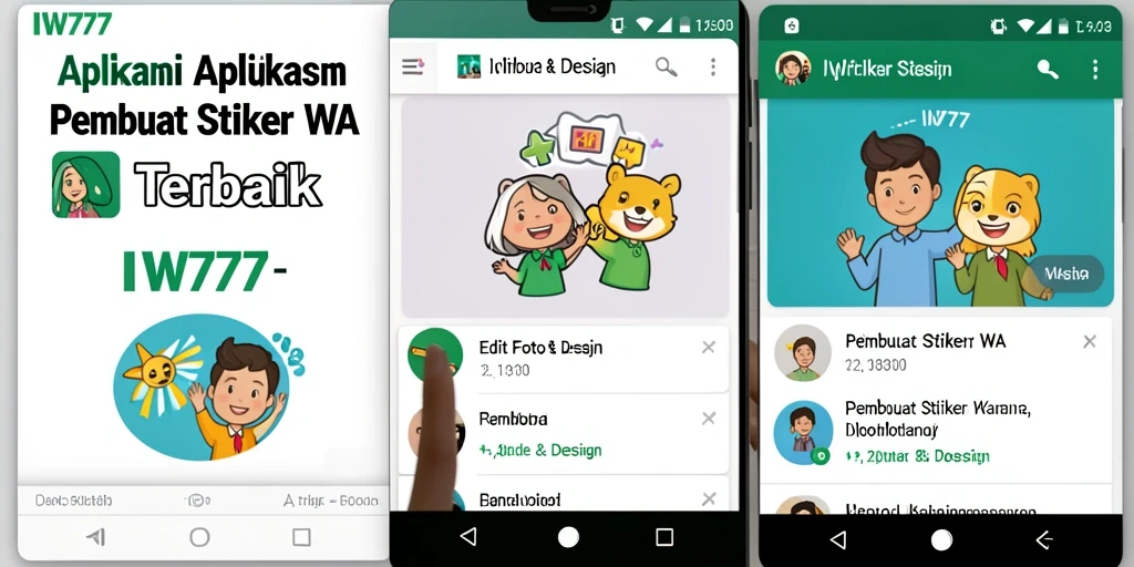 Antarmuka IW777 saat membuat stiker WhatsApp.