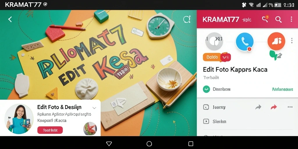 Tampilan antarmuka KRAMAT77 saat mengedit foto dengan efek kertas kaca.