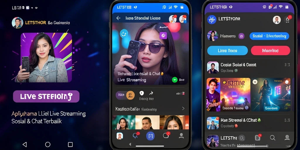 Tampilan antarmuka LETSTHOR yang menarik untuk Live Streaming.