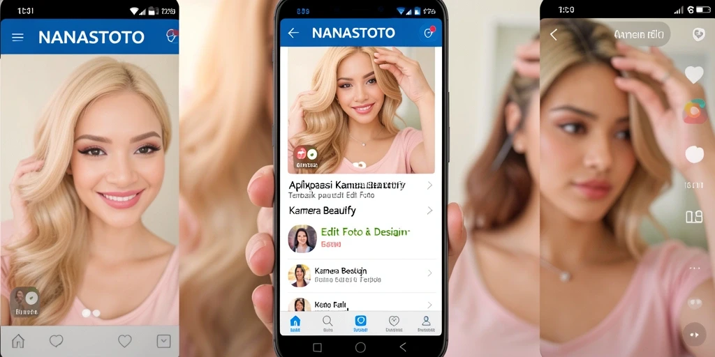 Antarmuka pengguna NANASTOTO untuk pengeditan foto yang sederhana dan menarik.
