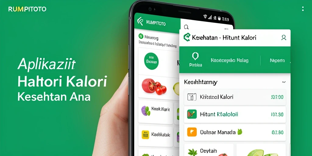 Tampilan antarmuka aplikasi RUMPITOTO yang memudahkan hitung kalori.