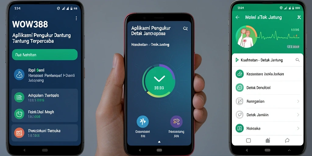 Tampilan antarmuka WOW388 untuk pemantauan Detak Jantung.